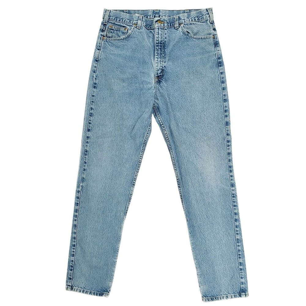 Vtg Y2k Carhartt Jeans Tapered Leg Denim Workwear Distressed 38x34 ( Fits 36x33)